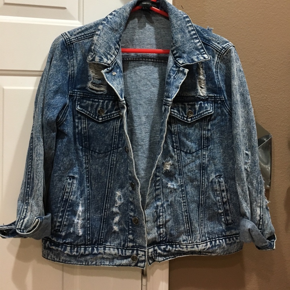 Distressed 90's style Forever 21 Denim Jacket