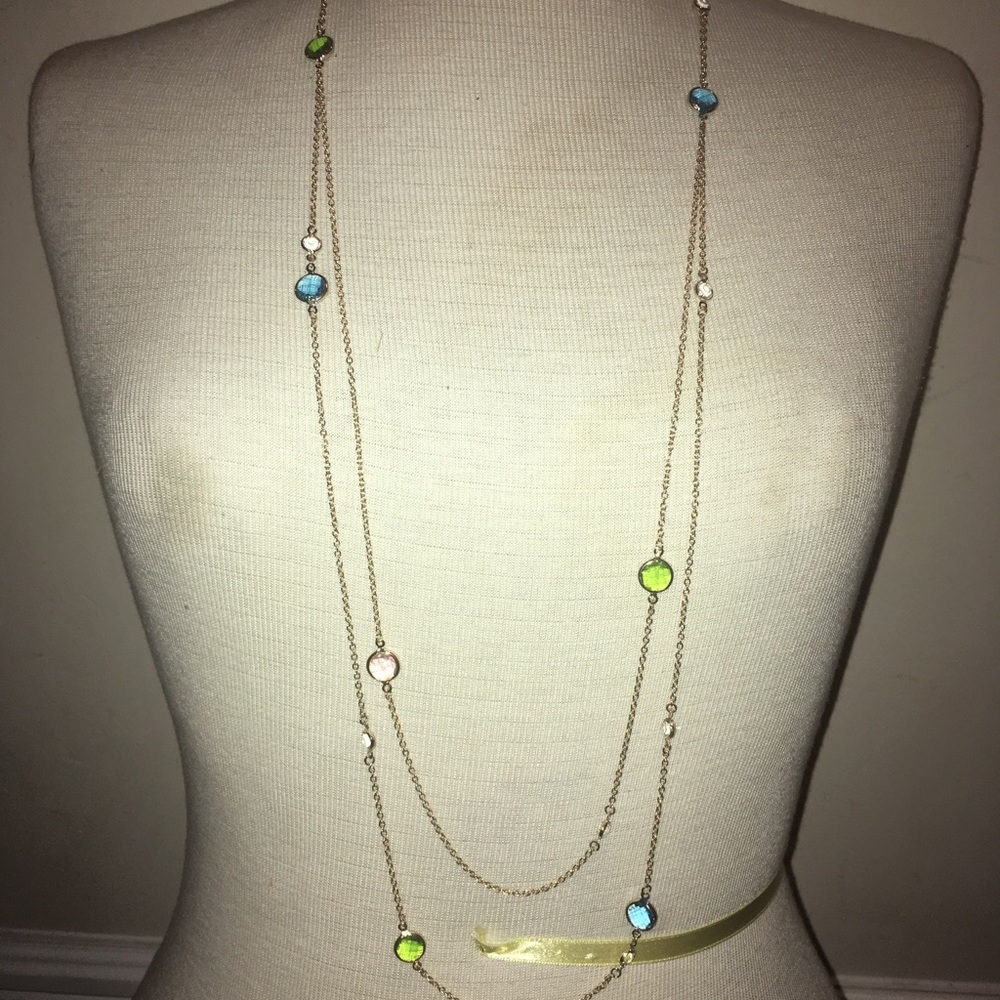 Double-strand necklace w/ pastel stones. NWT