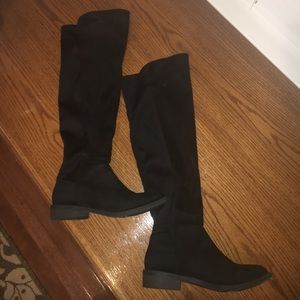 Black over the knee suede boots size 8