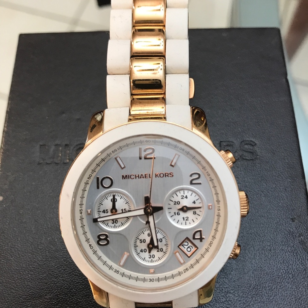 Michael Kors White and Gold Watch