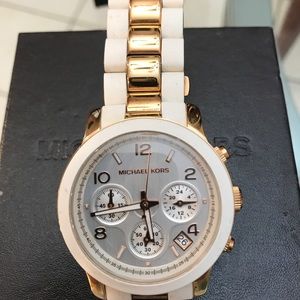 Michael Kors White and Gold Watch