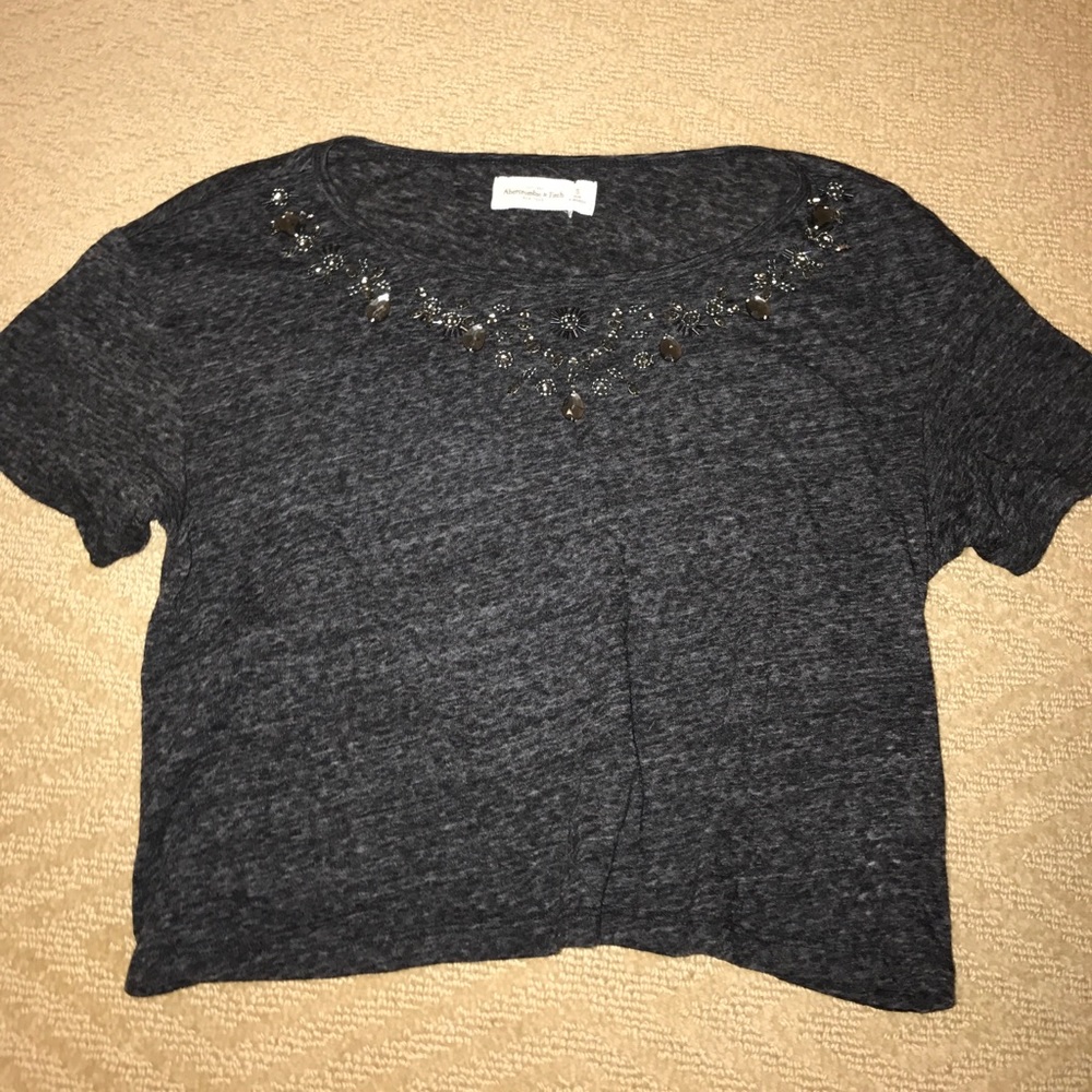 Abercrombie cropped jewled tee
