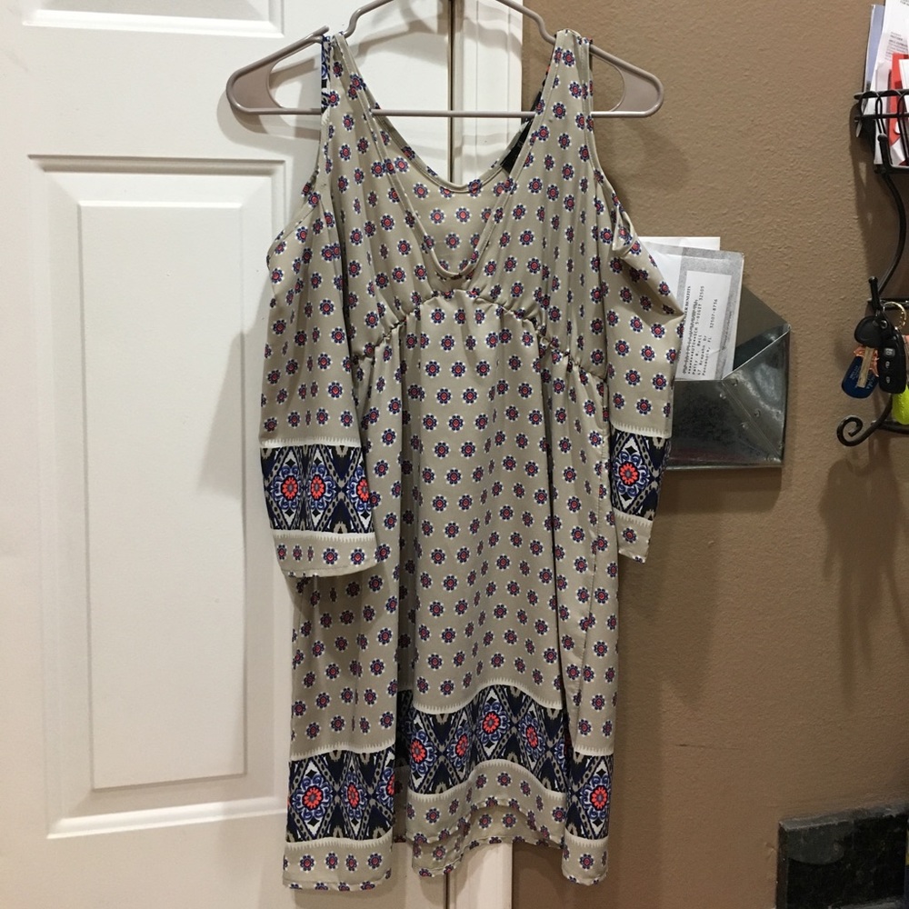 Cold Shoulder V-neck Fit and Flare dress
