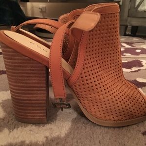 Kelsi Dagger Brooklyn Open Toe Brown Block Heel
