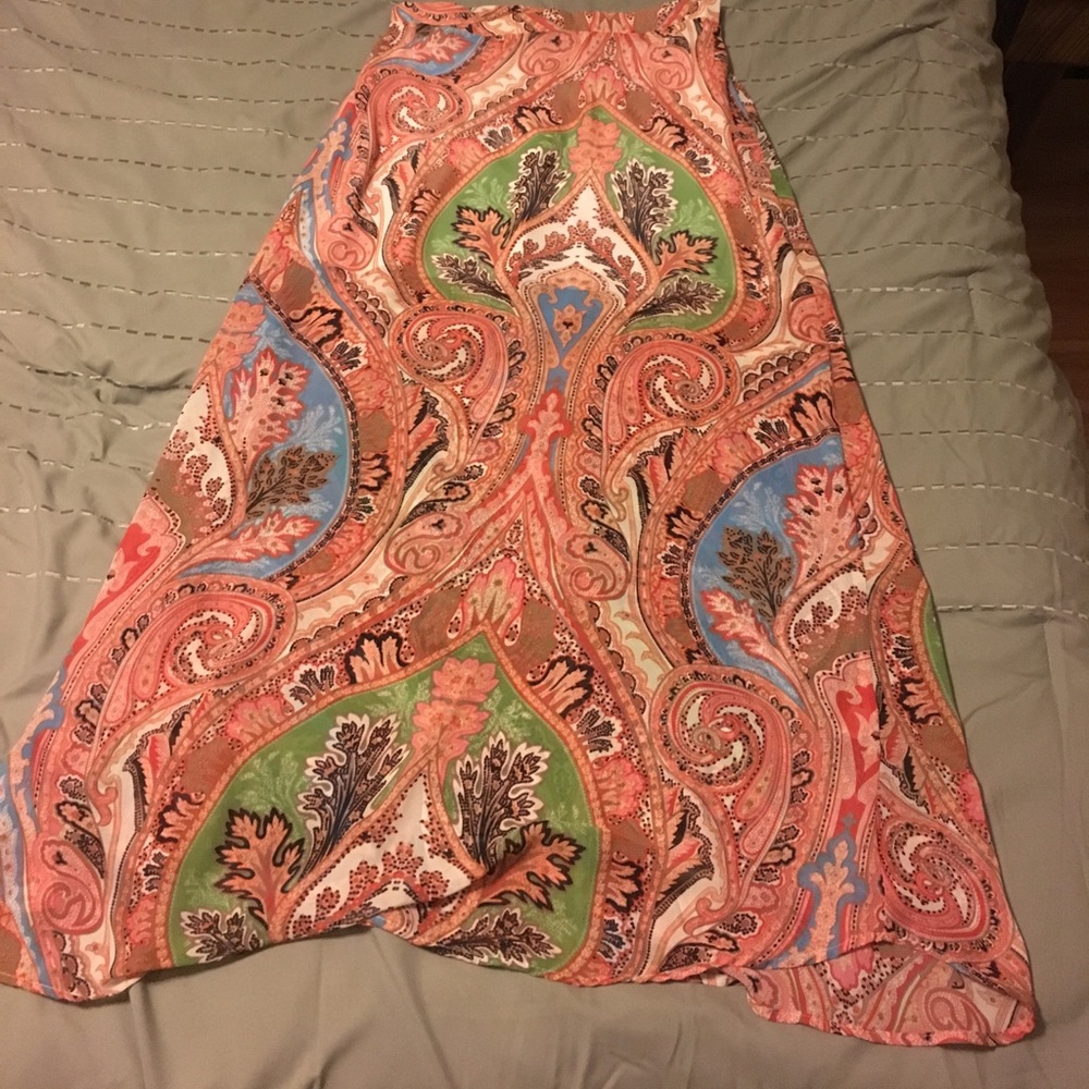 Paisley maxi skirt with shorter lining