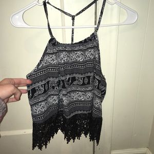 black tank top crop top