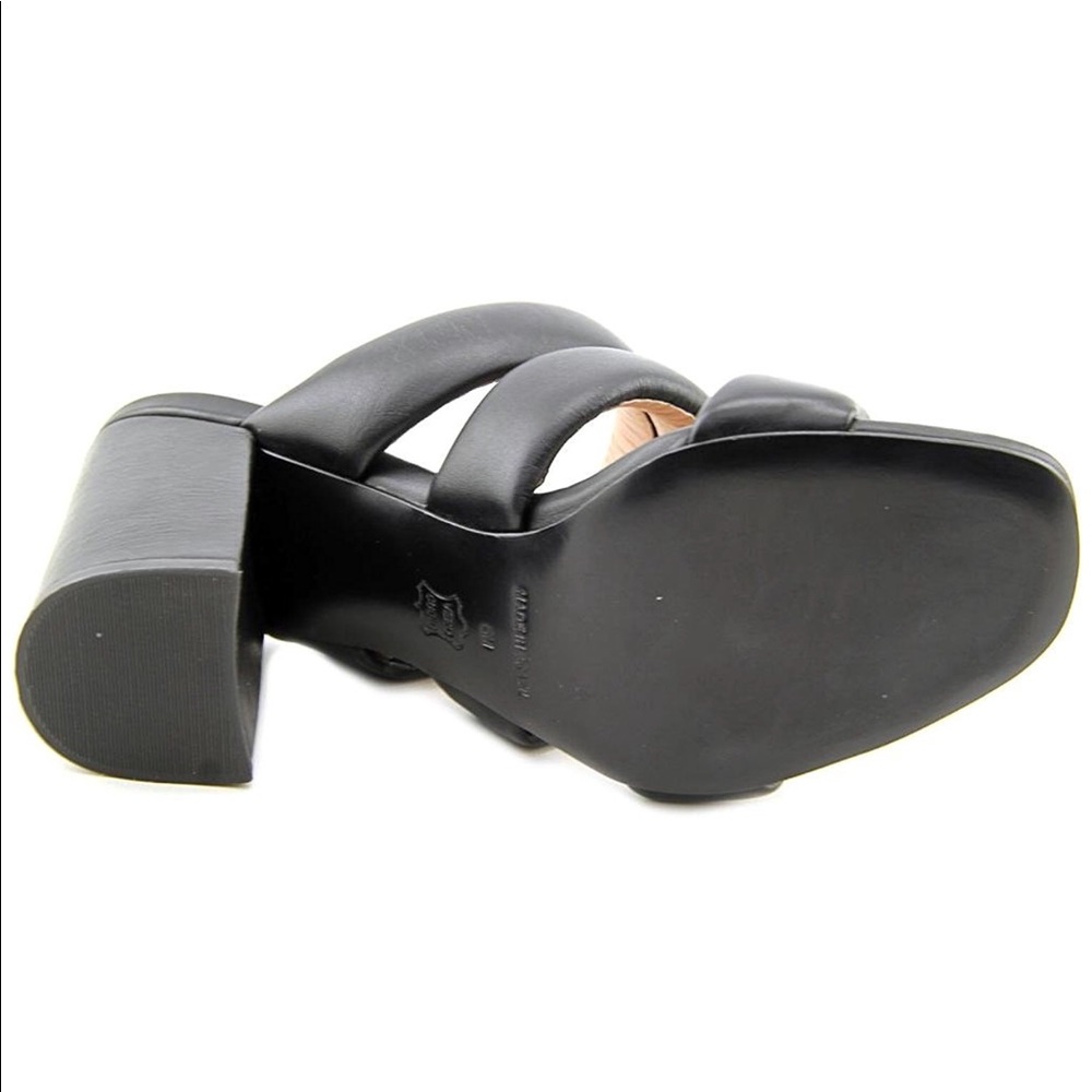 Black Open Toe Leather Mule Sandal - Picture 4 of 8