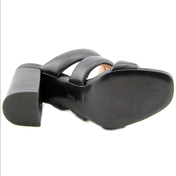 Black Open Toe Leather Mule Sandal - Picture 4 of 8