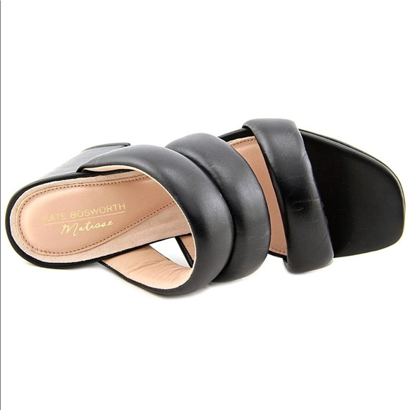 Black Open Toe Leather Mule Sandal - Picture 5 of 8