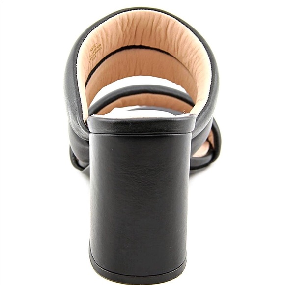 Black Open Toe Leather Mule Sandal - Picture 7 of 8