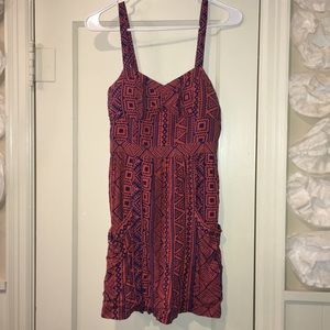 orange and blue aztec dress