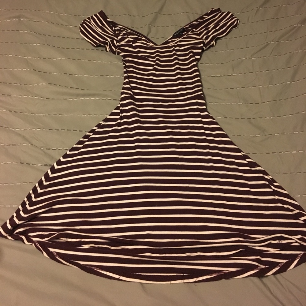 Garnet open back fit and flare dress