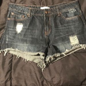 Jean high-waisted shorts