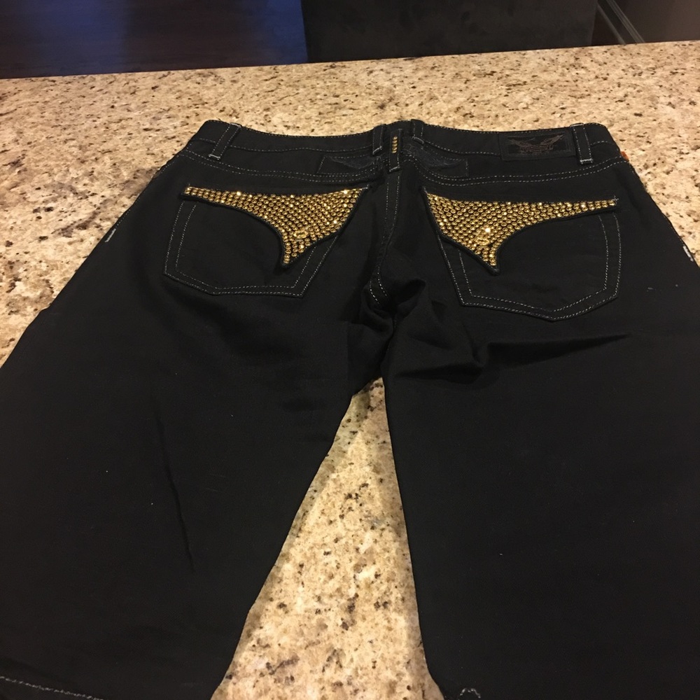 Black gold Robin Jean shorts