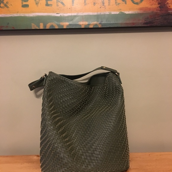 Green Leather Deux Lux handbag - Picture 3 of 4