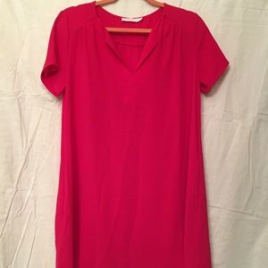 Hot Pink Swing Dress with Pockets