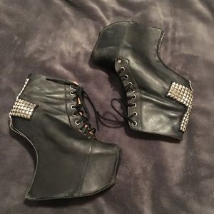 Jeffrey Campbell cross studded boots