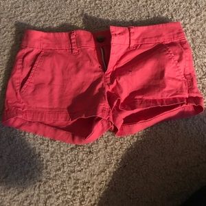 reddish pink shorts