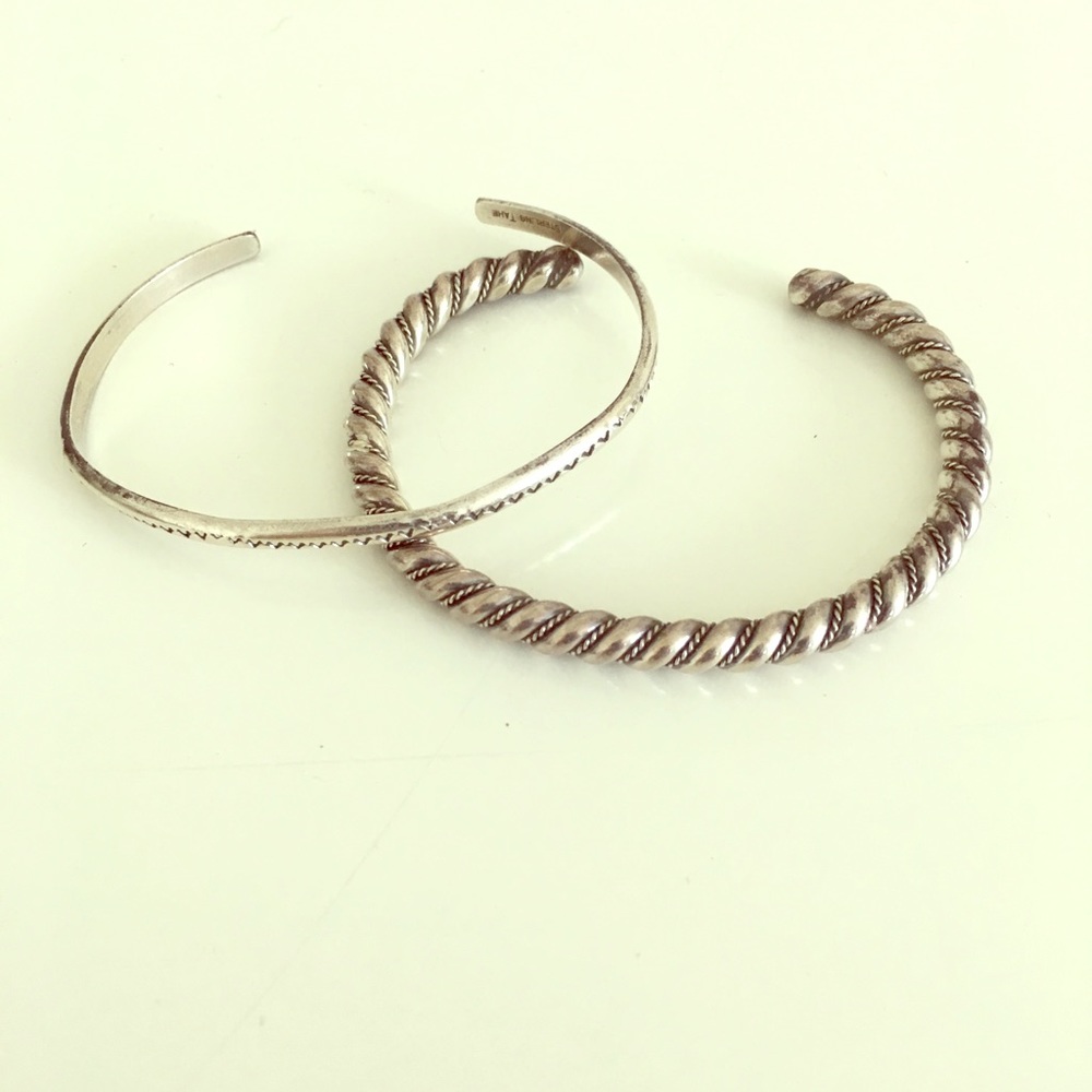 Sterling silver cuff set