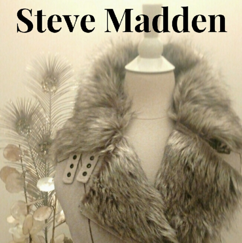 🔥Steve Madden Suede Faux Fur Vest