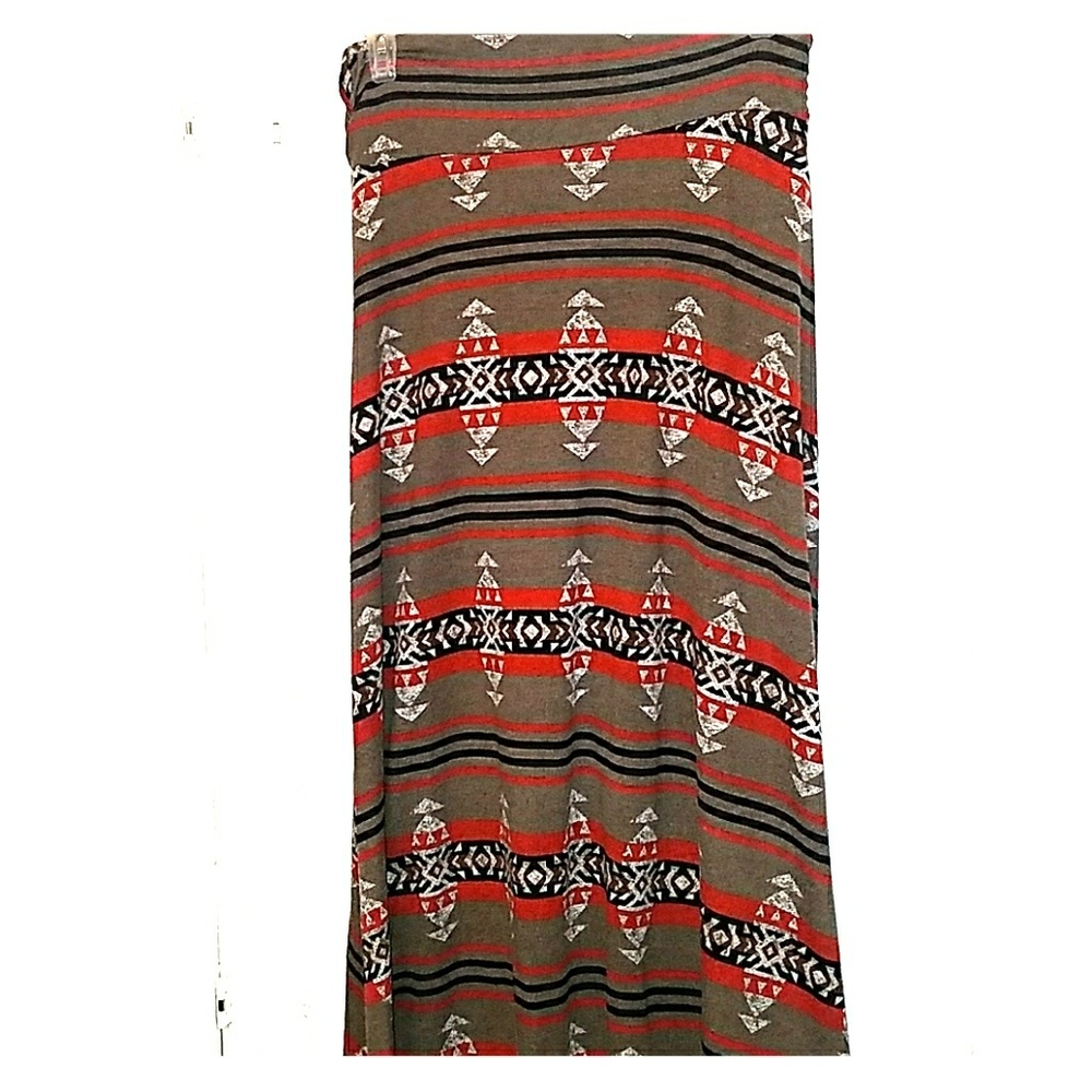 Aztec Print Maxi Skirt