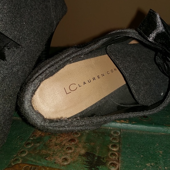 Peep-Toe Lace-Up Wool Booties - Picture 3 of 4