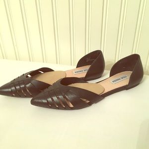 Steve Madden Leather Flats - Black