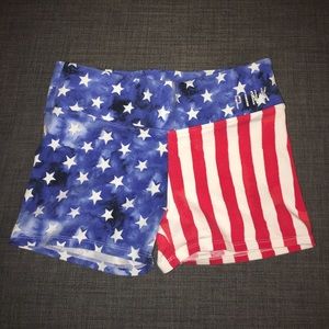PINK Americana yoga shorts