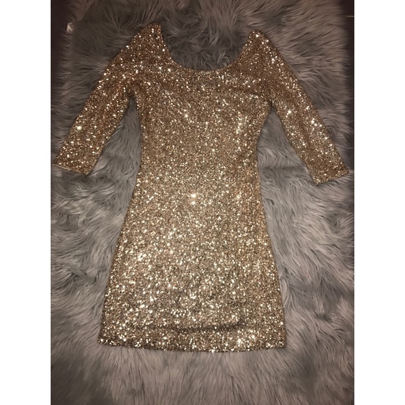 boutique Dresses & Skirts - Gold Sequin Dress!