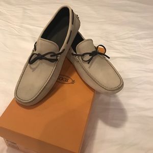 TOD's Driving Mocs  - beige w/ brown laces.