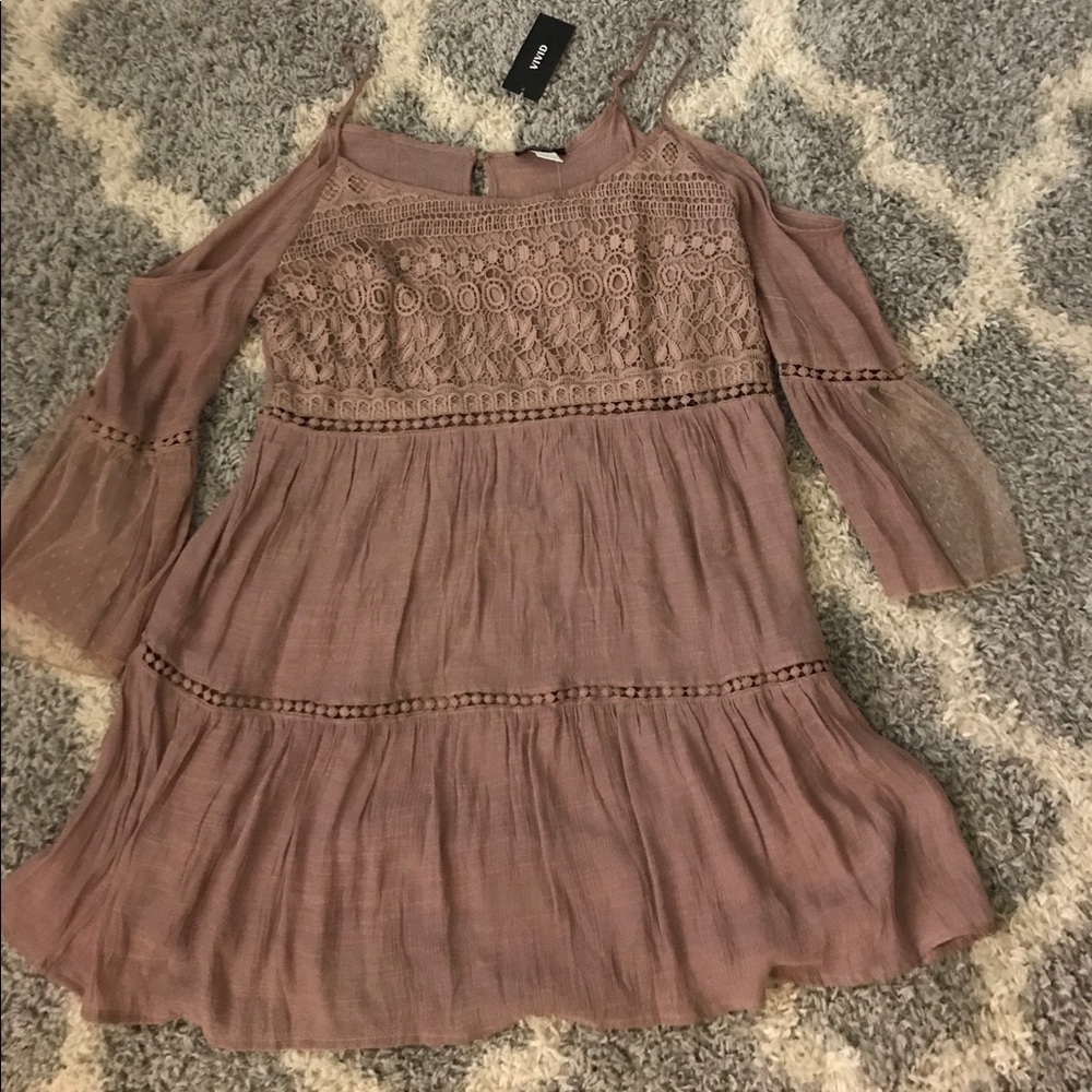 Cold Shoulder Dress with Lace