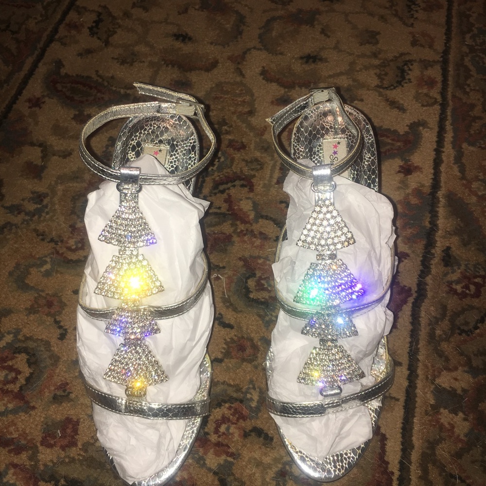 Starlight Collection Silver/Diamond high heel shoe