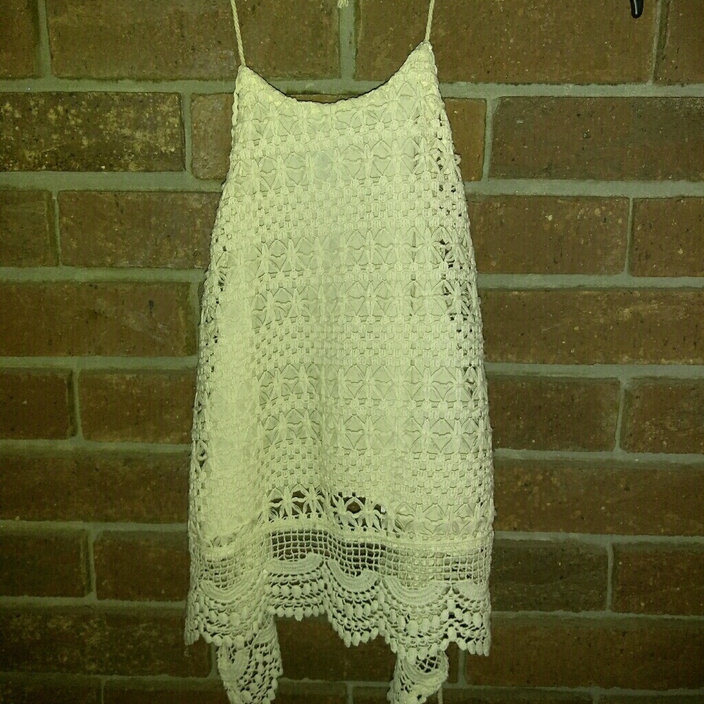 Crop top off white tie back