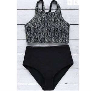 I'm Yours Print High Waisted Swimsuit