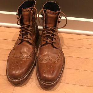 Cole Haan Leather Wingtip Boots - Size 8
