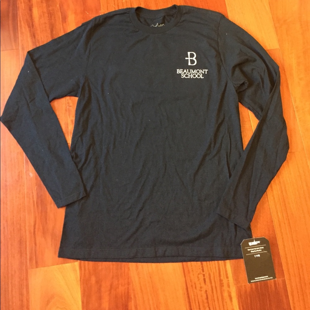 NEW NAVY BLUE BEAUMONT SCHOOL MENS T-SHIRT TOP