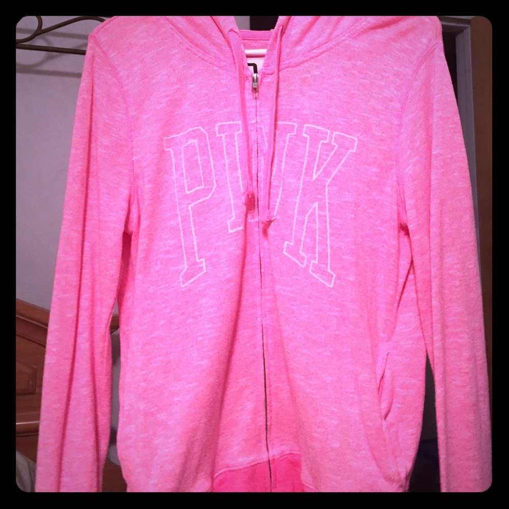 Pink zip up hoodie
