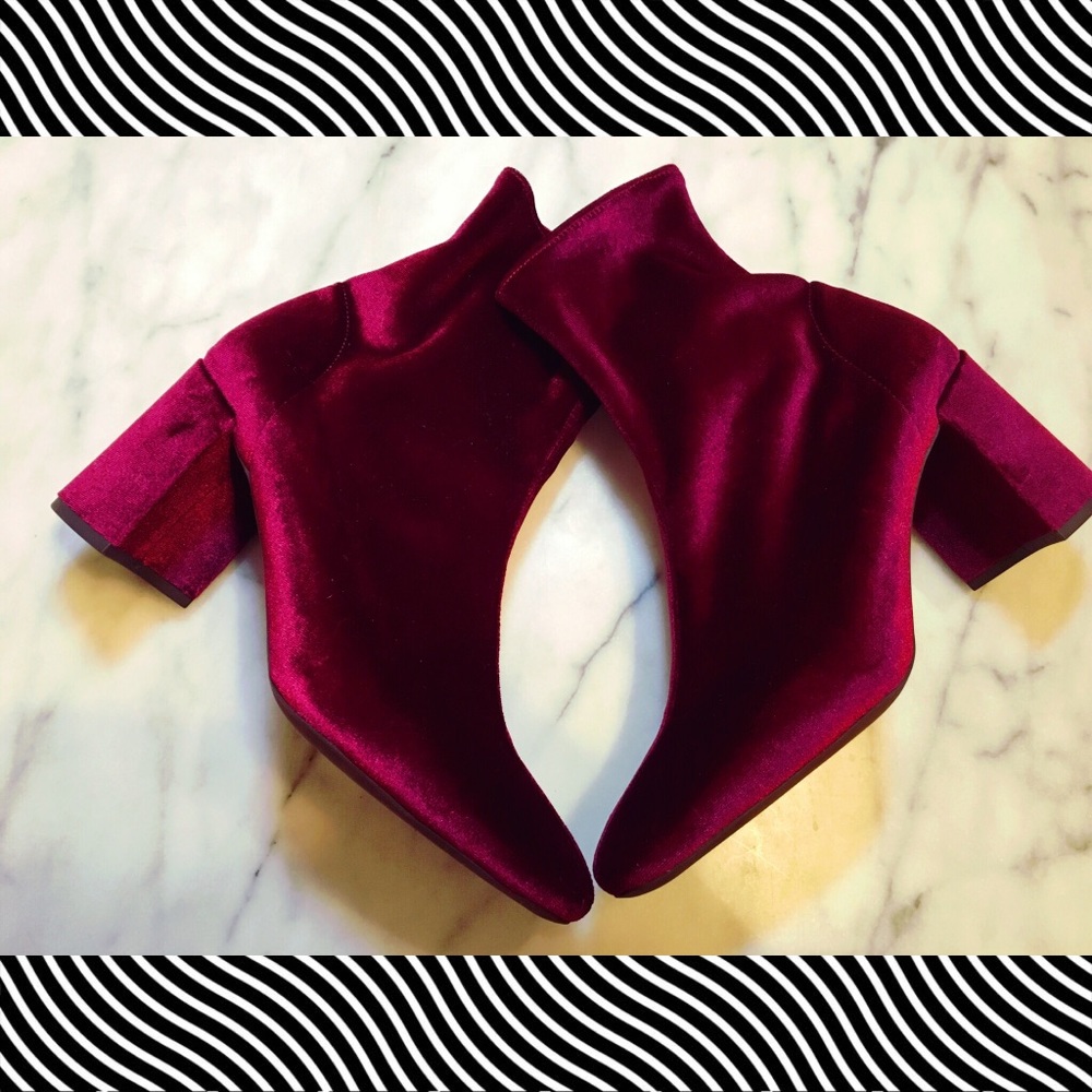 Jeffrey Campbell Wine Velvet Ankle Bootie