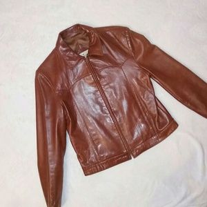 Buttery Soft Cognac Leather Jacket by Remy Leather