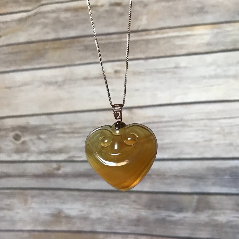 🔥🆕🔥Beautiful Heart Amber Yellow