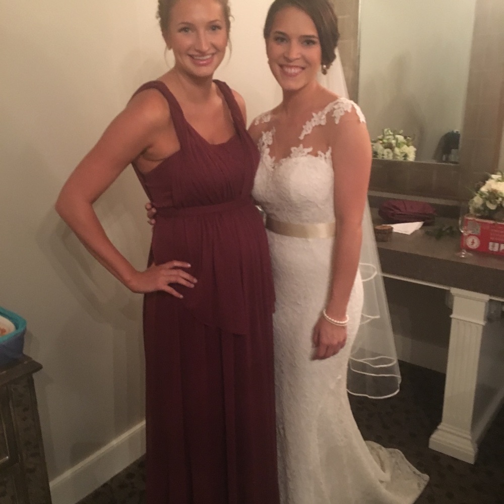 Wine colored bridesmaid versa dress
