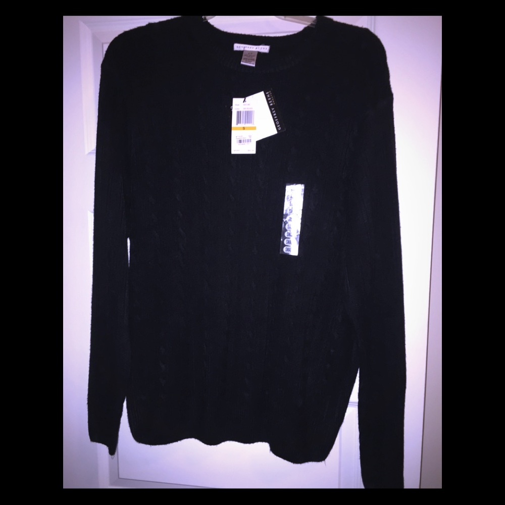 NWT.  Geoffrey Beene Black Cable Cardigan