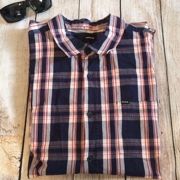 Hurley Men's Button Front Shirt Short Sleeve - Picture 1 of 6