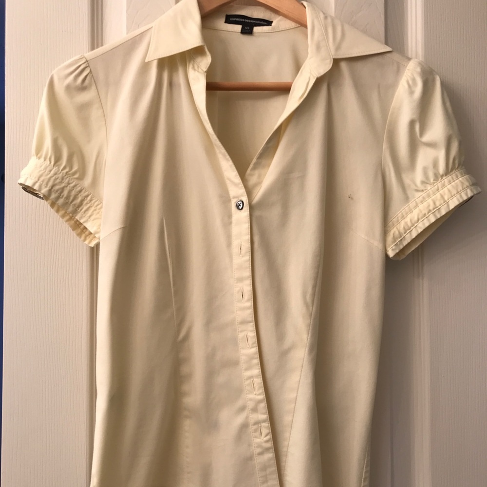Express yellow button down blouse