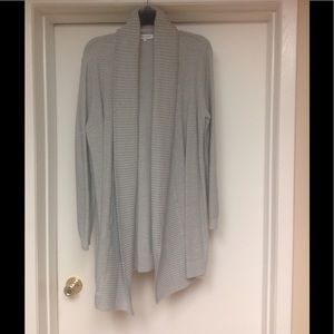 Long grey/silver open cardigan