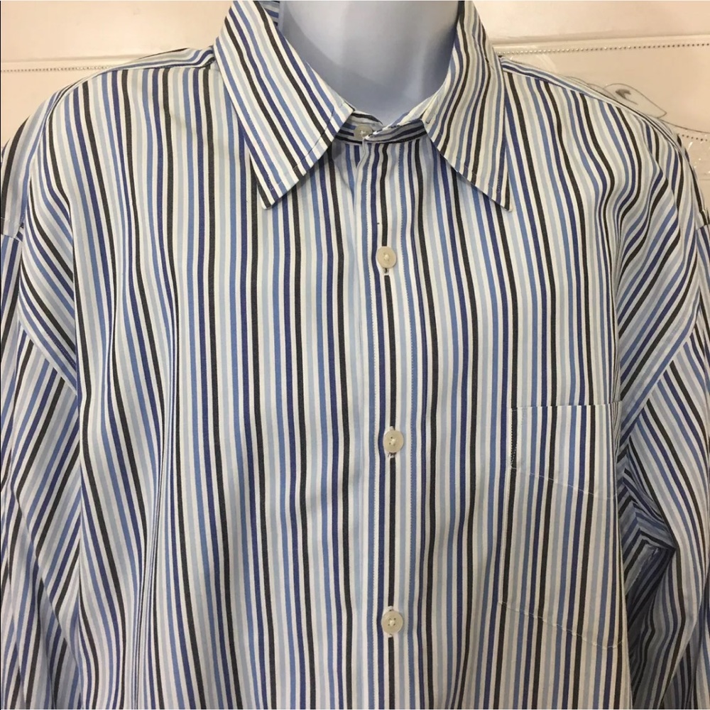 J Crew Men 2-Ply 100% Cotton Blue \Wh Stripe L
