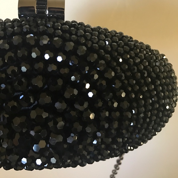 ✨Black Jewel Clutch Purse Oval Embellished Silver - Picture 4 of 4