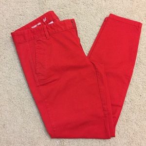 GAP skinny mini tomato red khaki pants