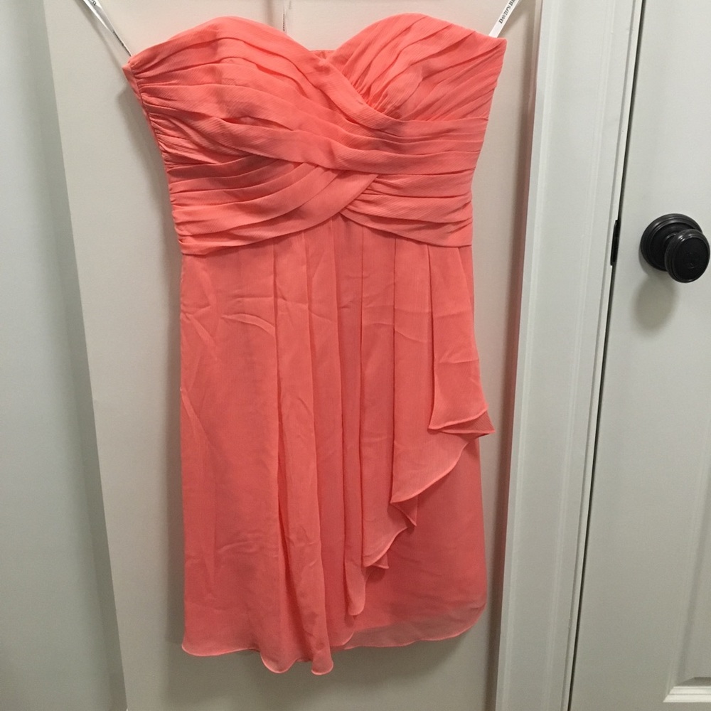 Coral Strapless David's Bridal Dress