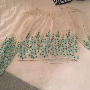 Free people embroidered flower top